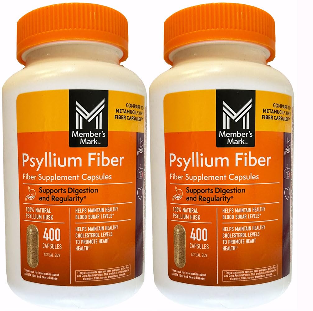 Člen je Mark Fiber Kapsule 2Pack (400 Počet) Psyllium Husk je #1 Doktor-Odporúčaný Fiber Supplement.