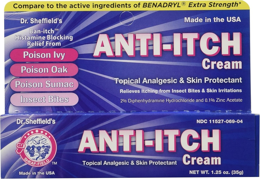 Anti-svrbiaci krém s Histamínovým blokátorom, 1,25 oz