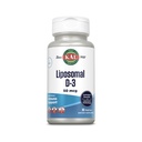 KAL Lipozomálny vitamín D3 50 μg, vysoká absorpcia vitamín D, lipozomálna technológia, vysoká potencia imunitná podpora, vegánske kapsuly, bez lepku, bez sóje, 30 porcií