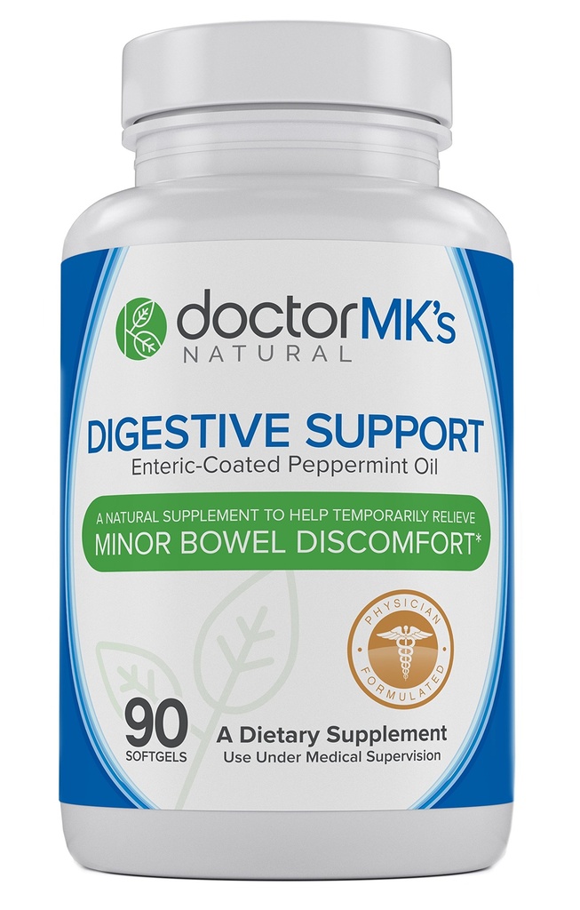 IBS Relief Supplement by Dr. MK's®, 90 Kapsule enteric potiahnuté mäty olej, Dráždivý Bowel syndróm, Tráviaca podpora Formula