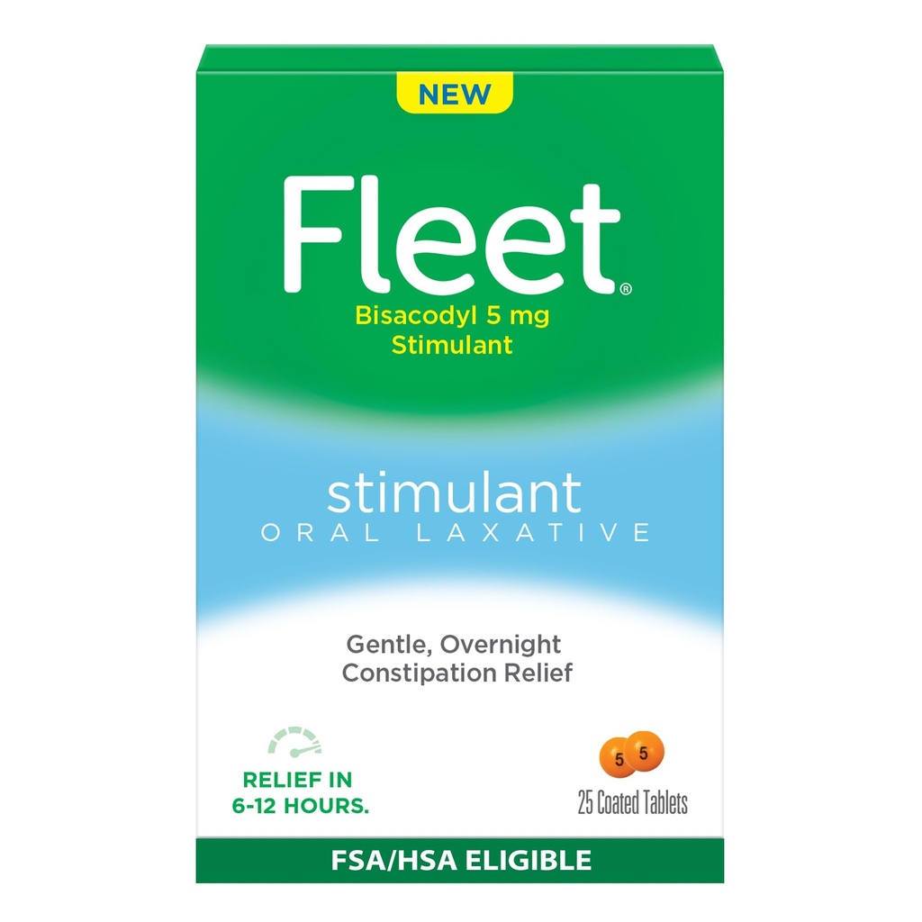 Fleet perorálne preháňajúce tablety pre Jednodňové Zápcha Relief pre dospelých, Stimulant preháňadlo, 25 Počet