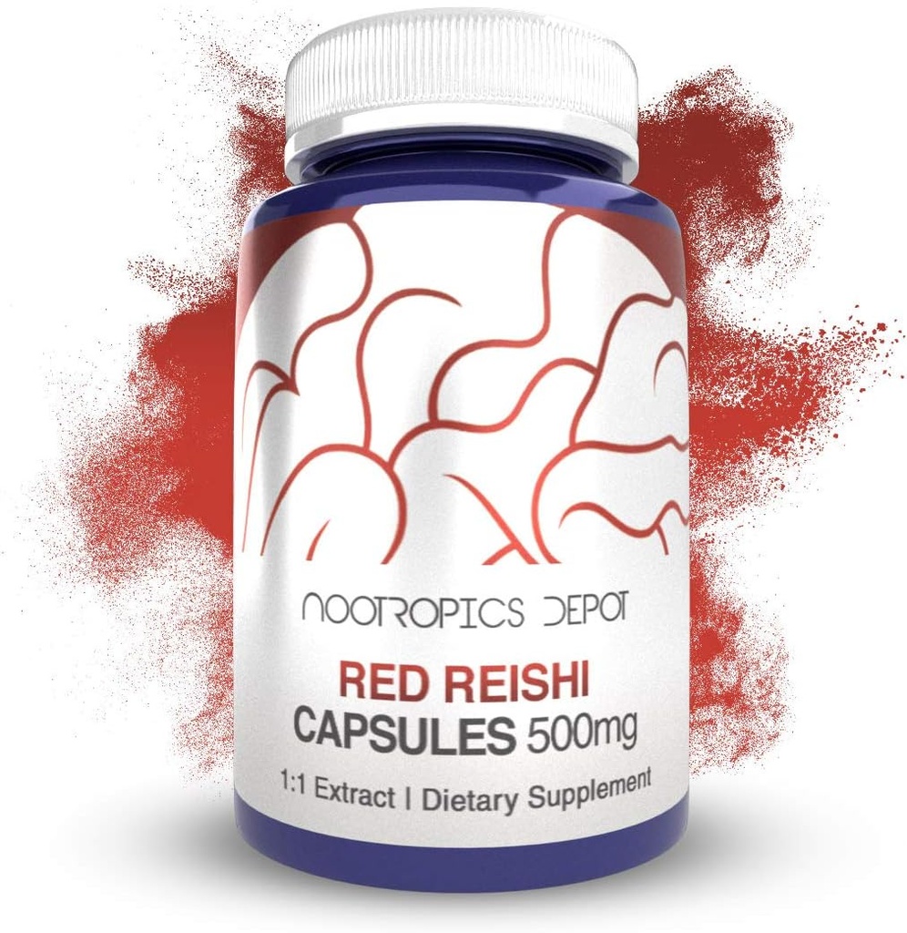 Nootropics Depot Red Reishi Mushrom Capsules 500mg 