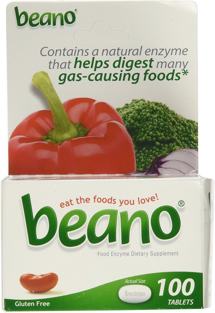 Beano Extra sila Gas Prevencia a trávenie Podpora Tablety, pomáha zabrániť Bloating a nepohodlie, 100 Tablety