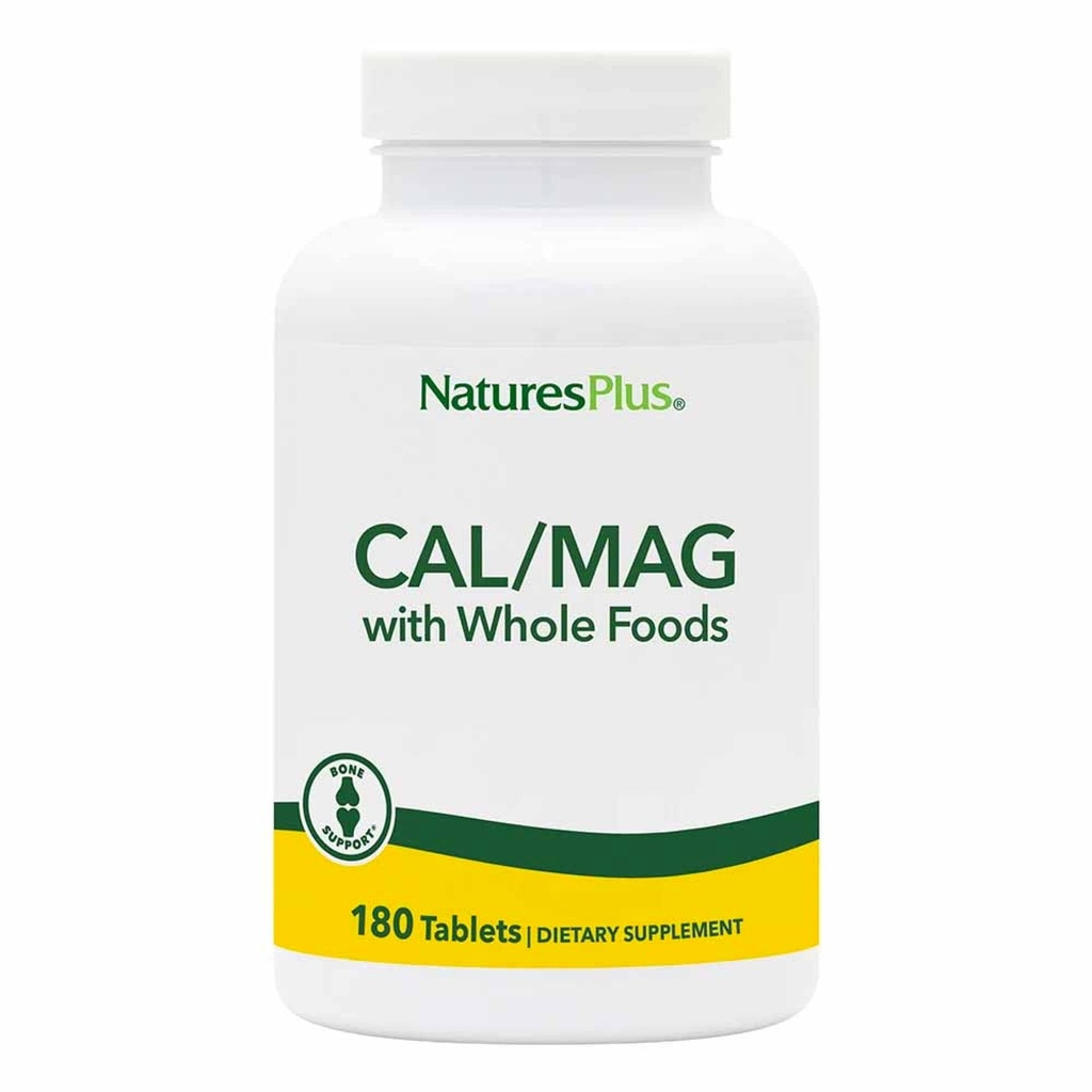 PrírodaPlus Zdroj života Cal/Mag Minerálne Supplement-500 mg vápnika, 250 mg horčíka, 180 Vegetariánske tablety - plná výživa, podporuje zdravie kostí - bez lepidla - 90 Servisov