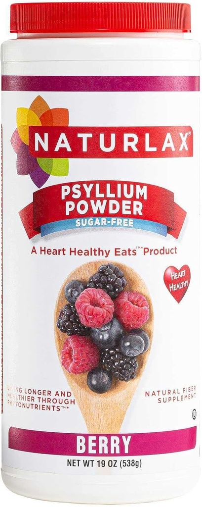 Psyllium bez cukru, prášok z huskových vlákien, Berry Ochutené 19 oz