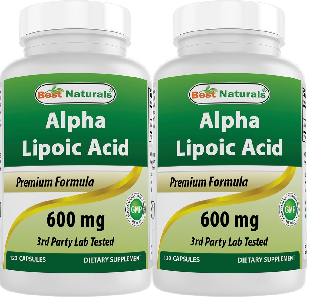 Best Naturals -- Alpha Lipoic Acid (ALA) - 600 mg (120 gróf)