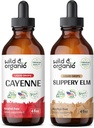 Divoké a organické Cayenne korenie Tinture 4 fl oz & Slippery Elm Tinture 4 fl oz