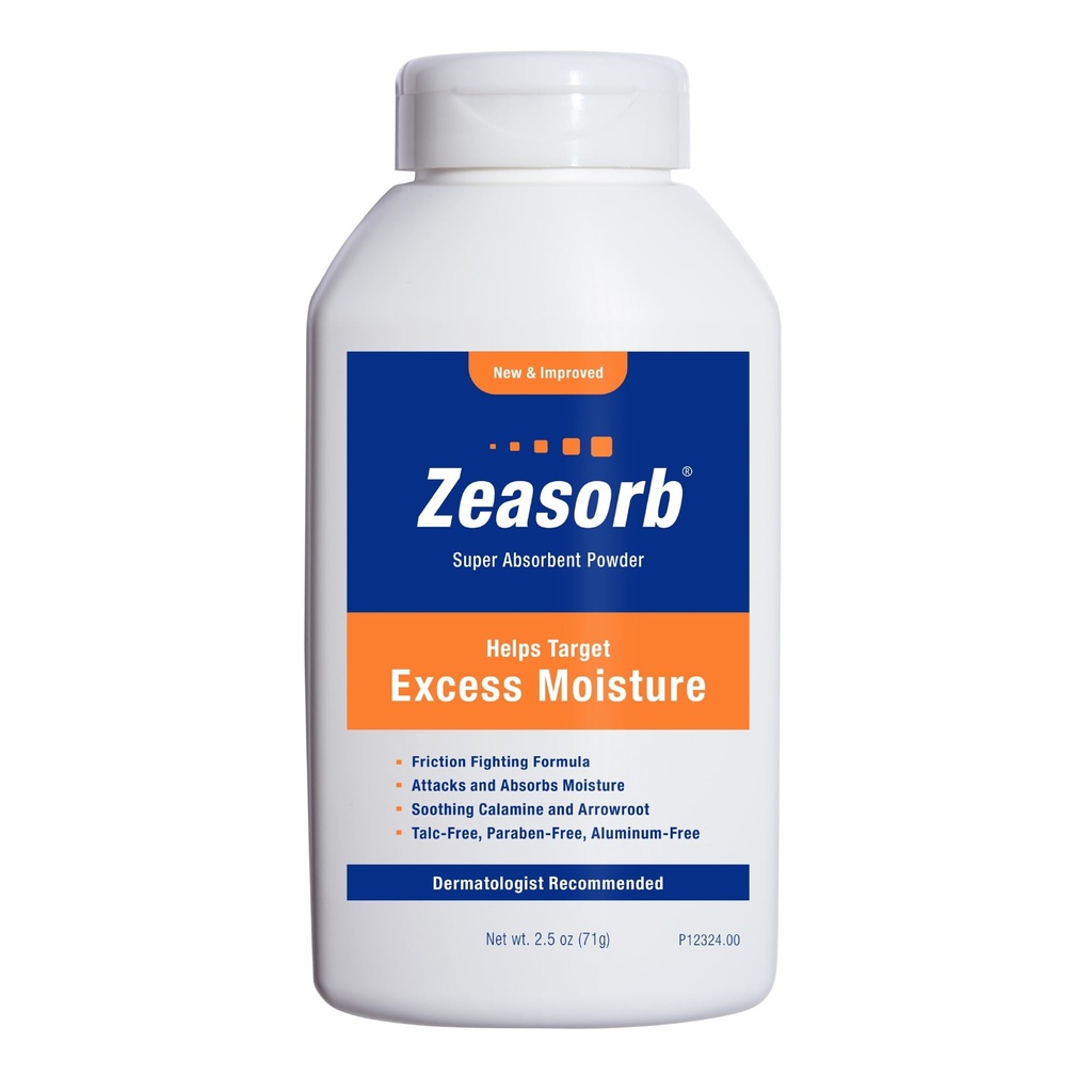 Zeasorb Prevention, Super Absorbent Prebytok vlhkosti prášok na prevenciu Chafing & Svrbenie, 2.5 Oz