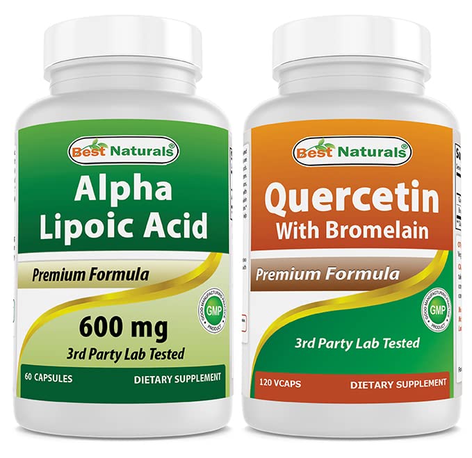 Najlepšie prírodné Alpha kyselina lipoová 600 mg & Quercetin s hypromelóza