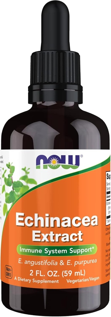 Teraz potravinové doplnky, Echinacea Extract Tekutina s kvapkadlom, Imunitný systém Podpora*, 2-Ounce