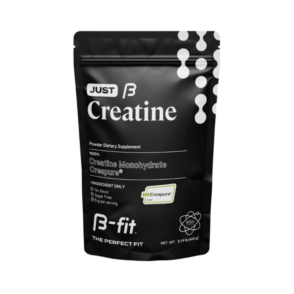 Kreatín Monohydrát prášok - Just Creatin Creature Creapure - 90 Serviv - 450 g - Pre cvičenie Kreatín pre ženy - bez cukru - bezchute doplnok - 3 mesiace dodávky