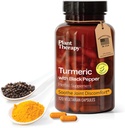 Plant Therapy Turmerica Black Pepper Supplement Kapsule vyrobené v USA 4 Mesiac Zásobovanie Podpora Joint and Muscle Health Doplnky pre ženy a mužov 120 Vegetariánska kapsula