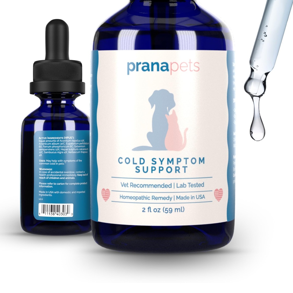 PranaPets Cold Symptom Podpora pre mačky a psy 