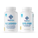 NuEthix Formulations Detoxifikácia a mikrobiom Balance Supplement Bundle of Opti-Pure, 30 Servings and Gut Defender+, 90 Servings