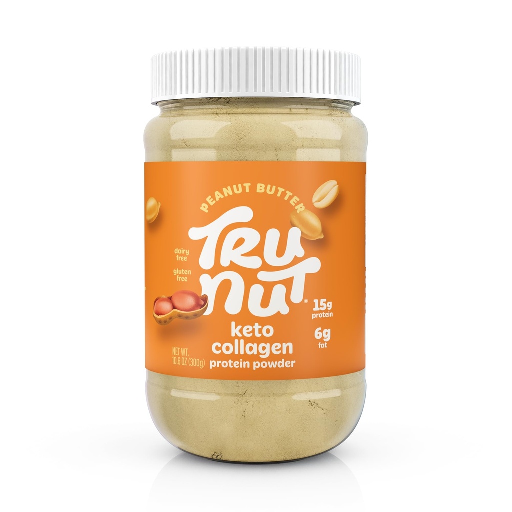 Tru-Nut Keto Collagen Protein Powder (Peanut Butter, 10,6 oz) - Arašidové maslo Kolagén Protein Powder - Great for Smoothies, Shakes, Keto Diet Meals and Snacks