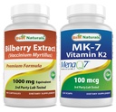 Najlepšie prírodné čučoriedky extrakt 1000mg & MK-7 vitamín K2 100 mcg