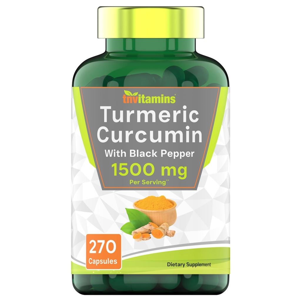 tnvitamíny Turmeric Curcumin Kapsule s Black Pepper 1500 MG - 270 Kapsule 