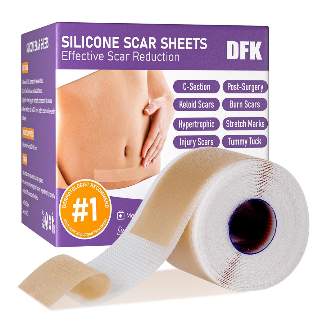 Silikónové zjazvené listy, silikónové zjazvené pásky (1.6"x 79" roll-2M), opakovane použiteľné profesionálne zjazvené silikónové pásiky, mäkké silikónové zjazvenia pre chirurgické jazvy, keloidné, akné jazvy, jazva, C-trieda