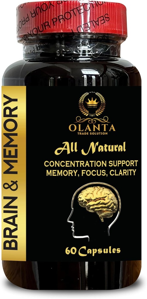 Brain Pamäte Doplnky - Pamäť a jasnosť zvýšenie koncentrácie, Pamäť Doplnok pre mozog seniori, Focus Supplement, Neuro Enhancement - 1 fľaša 60 Kapsule