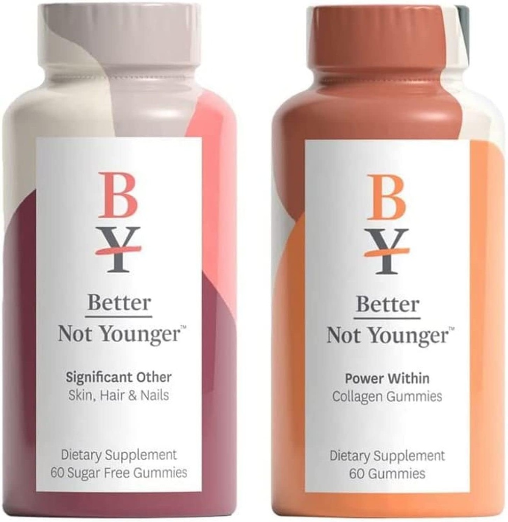 Lepšie nie je mladší výkon v koži & Scalp Collagen Dietary Supplement a významné ďalšie vlasy, koža, & nechty diétne doplnok Bundle, lepidlo zadarmo žuvacie Gummy