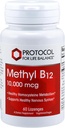 Protokol Metyl B12 10 000 mcg - Vitamín B12 - Podpora energie a doplnok mozgu - 60 Lozenges