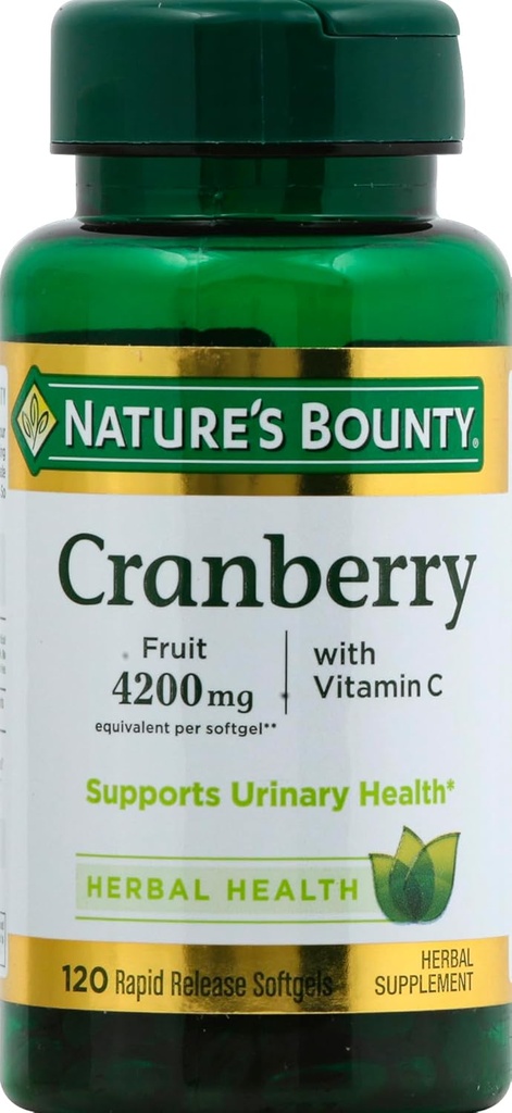 Prírodné Bounty Cranberry ovocie 4200mg Plus vitamín C, 120 Softgels (balenie 1)