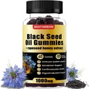 Čierny olej z semien Gumies s 1000mg organického čierneho oleja zo semien, 25mg extraktu z repkového oleja, Vitamin B6,B12 a zinok na podporu imunitného systému (60 Gumies) (60 gróf)