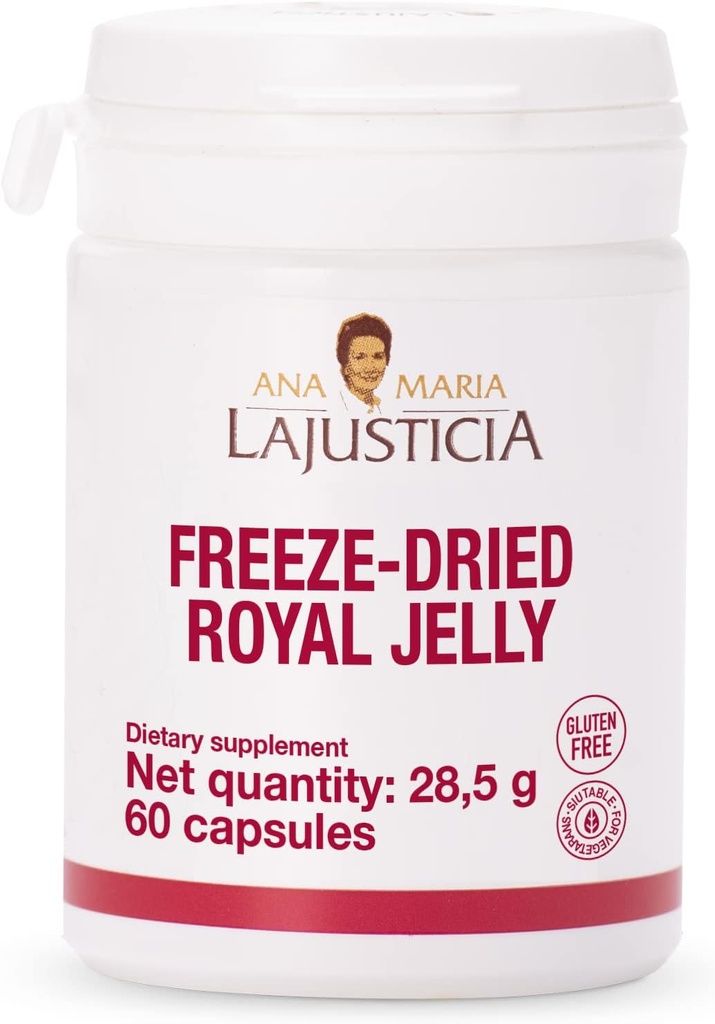 Ana Maria Lajusticia - freeze-dried Royal Jelly - 60 dní liečba balenie - bohatý na vitamín B, železo, fosfor a vápnik - mliečne výrobky a lepok zadarmo. Vegetariánska priateľsky