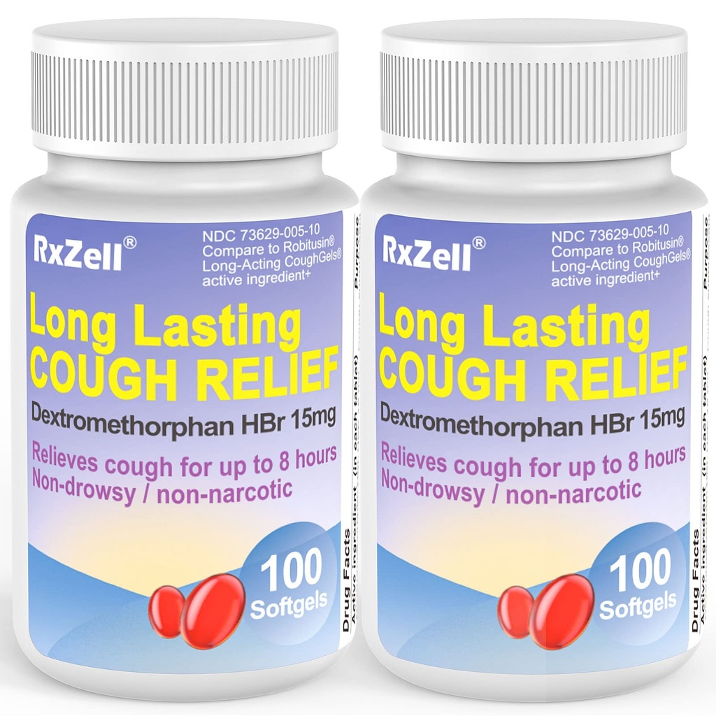 Úľava od kašľa u dospelých, Dextrometorfan HBr 15mg (200 Softgels), 8 hodinová dĺžka trvania, non-Drowsy, Kašeľ/Bronchial Supresant