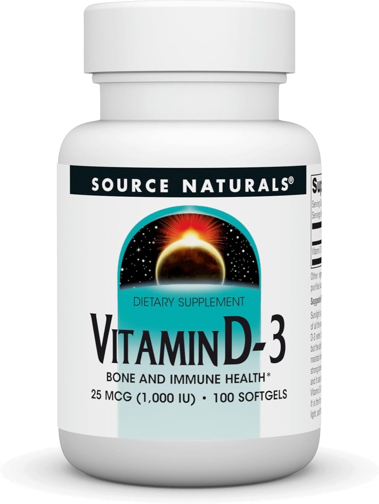 Zdroj Naturals Vitamín D-3 1000 iu podporuje zdravie kostí a imunitného systému* - 100 Softgels
