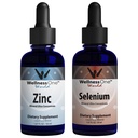 WellnessOne Liquid Liquid Zinok a selén Tekuté kvapky - Zinkový selén na podporu imunitného systému a zdravie štítnej žľazy a srdca - 1,67 fl oz Zinok a selén Tekuté kvapky