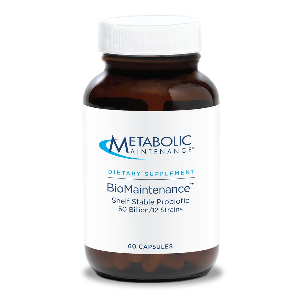 Metabolická údržba Bioúdržba Policajt Stabilný Probiotikum - 50 miliárd CFU + 12 kmeň Probiotické Gut Zdravie Doplnkové - Obsahuje Lactobacillus Acidophilus + Lactobacillus Gasseri (60 kapsúl)