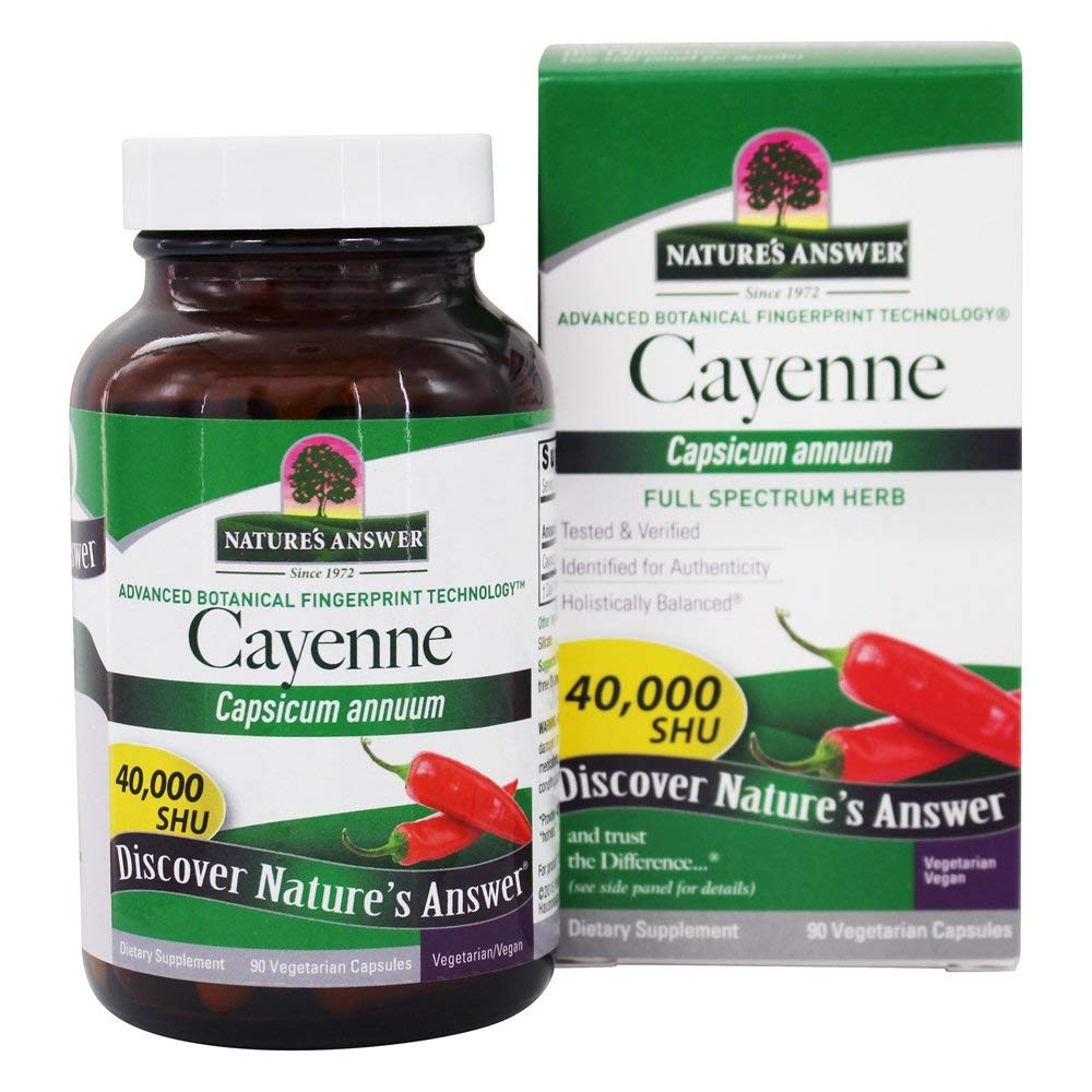 Nature's Answer Cayenne Pepper Powder Capsule Supplement, 90-Count 