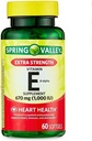 Jarné údolie Extra sila Vitamín E D-Alpha Softgels, 670 mg (1 000 IU), 60 Počet