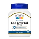 21. storočie nórsky cod Liver Oil, 400 mg, 110 Softgels