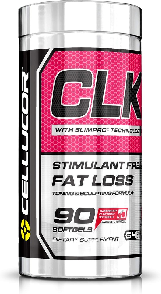 Cellucor CLK Non-Stimulantné spaľovač tuku na chudnutie s CLA, Konjugovaná kyselina linolová, Malinová Ketones, L-karnitín, 90 Softgels