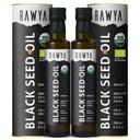 RAWYA Black Seed Oil - Organic Cold Pressed Nigella Sativa - Turecký pôvod - USDA Organic - Natural Supplement - Black Cumin Seed Oil - Rich Flavor & High Concentration - 250ml Sklenená fľaša - 2 balenia