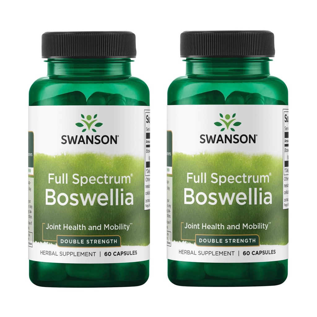 Swanson Double Strength Boswellia-Herbal Supplement Propagation Joint Support-Ayurvedic Herb for Joint Flexibility & Mobility Support-Made w/Boswellia Serrata Resin-(60 Kapsule, 800mg Each) 2 balenie