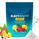 Hydratačný Electrolyt prášok, Keto & No Cukor - vysoký draslík (1000 mg) s citrónovou malinovkou Ochutenou - Zero Calorie Sugar Free Electrolyte Powder, non-GMO 32 Servings