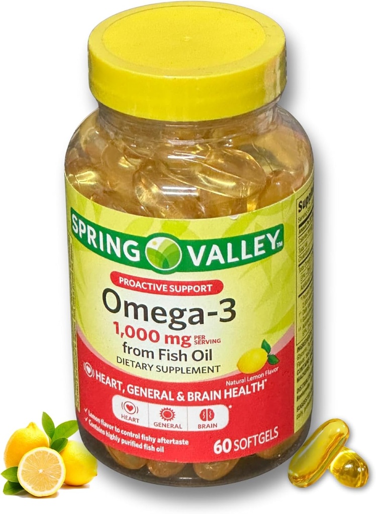Omega 3 1000mg- Rybí olej 60 softgels (Pack of 1)