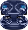 Bezdrôtové Earbuds Sport, 2025 Bluetooth 5.4 Slúchadlá s Earhooks, 50H Stereo Deep Bass nad ušnými pukmi s 4 ENC hlučnosť Zrušiť Mics, IP7 vodotesné slúchadlá pre beh cvičenie Gym -modrá