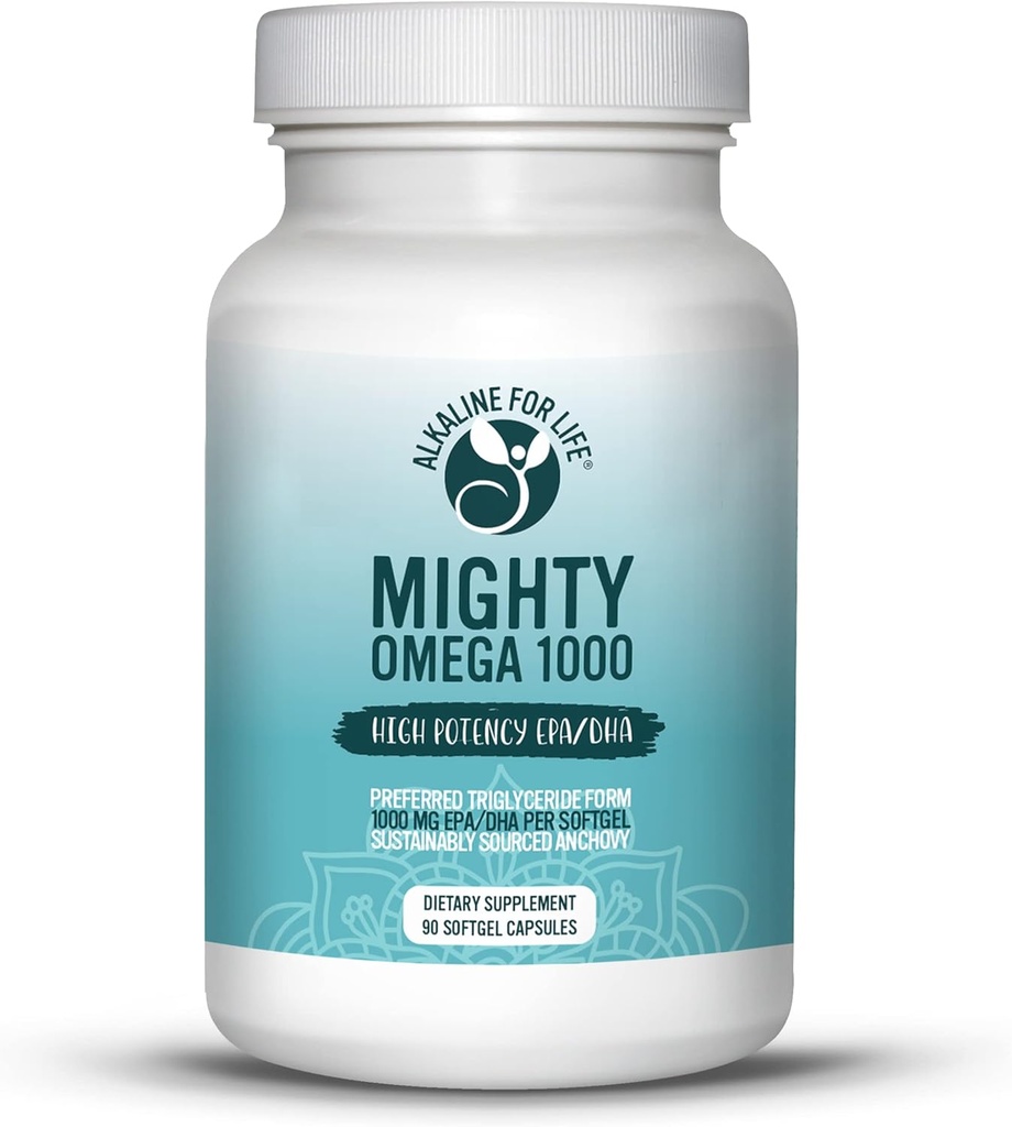 Mighty Omega 1000 Potent Omega 3 Supplement 1000 MG EPA DHA Per capsule High Dose Omega 3 Fish Oil South Pacific Anchovy Sourced - Triglycerid Omega 3 Mastné kyseliny Supplement