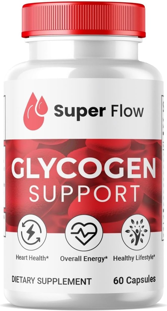 (1 balenie) Super Flow Glycogen, SuperFlow Glycogen Support Kapsule, Glyco Optimizer Formula, Prírodné čistenie krvných ciev, Premium Super Flow Glycogen Support (60 kapsúl)