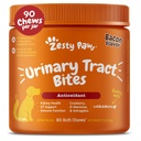 Zesty Paws Cranberry Supplement for Psy - Regulácia močového mechúra pre psy - Podpora močových ciest - Cranberry Chews with D-Mannose, Vitamín B6 a L-Arginín - Immune & Gut Support - Bacon - 90 Count