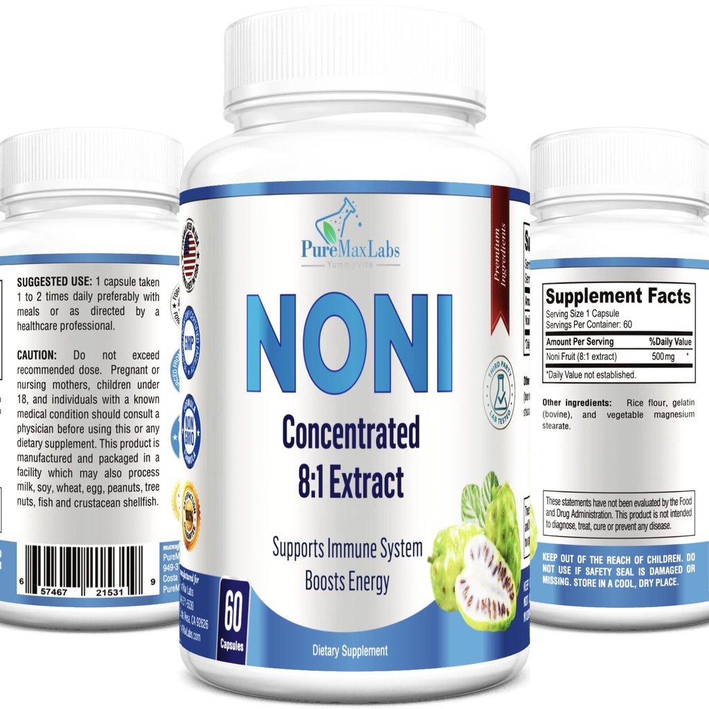 Noni kapsuly - Noni Fruit Extract, (Morinda Citrifolia), Immune Support - 60 kapsúl