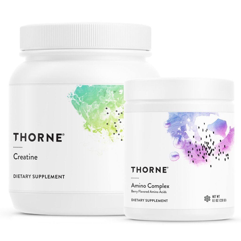THORNE - Výkonnosť Power Duo - Amino Complex + Creatin Combo pre energiu, Lean Muscle, a vytrvalosť - NSF Certified pre šport - 30 až 90 Servisov