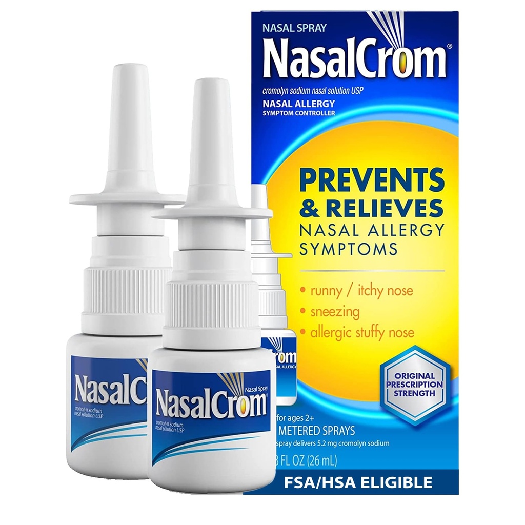 NasalCrom nosový sprej Alergénny Symptom Controller 200 Sprays .88 FL OZ (2 balenia)