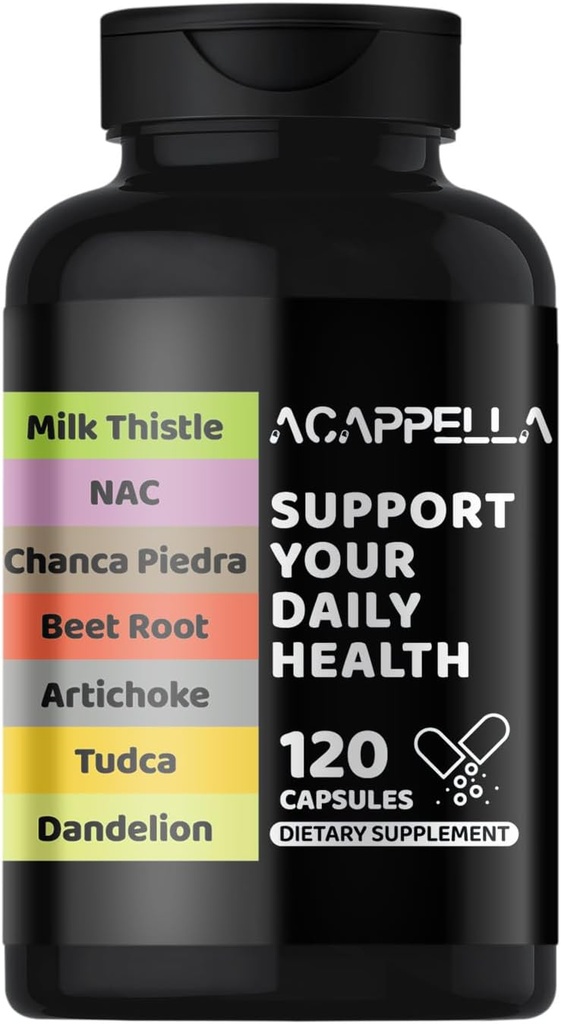 ACAPPELLA Milk Thitle, NAC, Chanca Piedra, cvikla, Artičok, TUDCA, Púpava Kapsule, Pečeň Cleanse Supplement with Turmeric, Ginger, Panax Ginseng, Berberine (1)