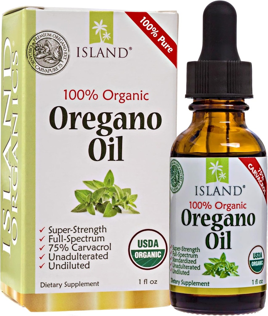 Oregano Oil Organic Liquid Drops - 100% Pure & Undiluted - USDA-Certifikovaný Organic (1 oz) 75% Carvacrol - pestované v Španielsku - Immune Suplement with Oil of Oregano.