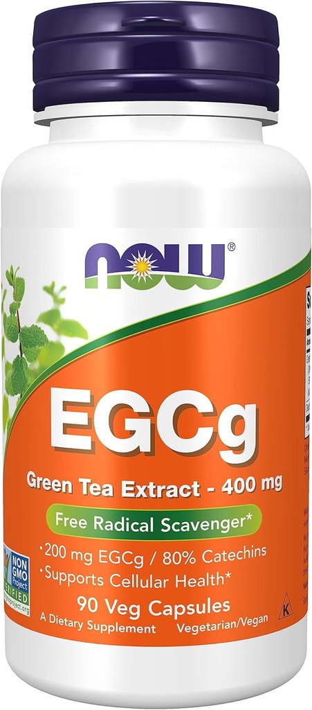 Now Supplements, EGCg Green Tea Extract 400 mg, Free Radical Scavenger*, 90 Veg Kapsule